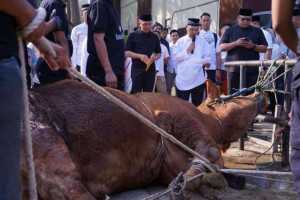 Kapolda Jabar Bertindak Sebagai Al Udhhiyyah dalam Penyembelihan Hewan Kurban di Hari Raya Idul Adha 1446 H.