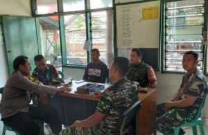 Pererat TNI-POLRI, Bhabinkamtibmas Polsek Parungpanjang Sambangi Makoramil 2123 Parungpanjang.
