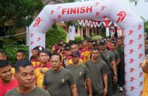 Anggota Kodim 1016/Plk Meriahkan Jalan Sehat dan Sepeda Santai Jelang HUT Bhayangkara Ke - 79 Tahun 2025.