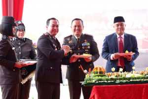Dandim 0418/Palembang Hadiri Upacara Peringatan Hari Bhayangkara ke-79 di Polsek Kertapati