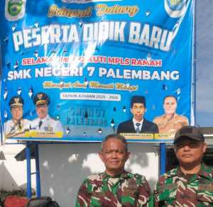 SMKN 7 Palembang Gelar MPLS 2025, TNI Turut Berikan Materi Kedisiplinan dan Wawasan Kebangsaan