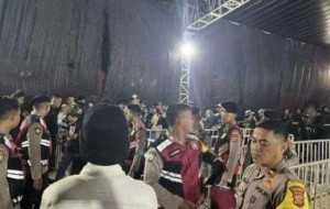 Polres Bogor Beserta Jajaran dan Stakeholder Terkait Lainnya Berhasil Amankan Hiburan Musik Pesta Bebas Berselancar di Lapangan Panahan Stadion Pakansari, Berjalan Aman dan Kondusif.