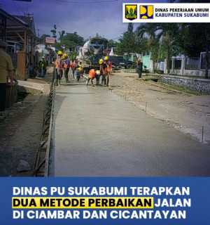 Dinas PU Kabupaten Sukabumi Tangani Perbaikan Jalan di Ciambar dan Cicantayan
