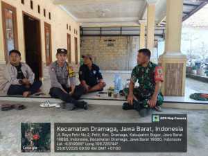 Bhabinkamtibmas Wilayah Hukum Polsek Dramaga, Beri Himbauan Ajak Jaga Kondusifitas Cegah Gangguan Kamtibmas.