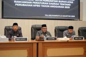 Wakil Bupati Sukabumi Hadiri Paripurna DPRD Bahas Pandangan Umum Fraksi terhadap Perubahan APBD 2025