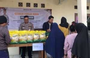 Polsek Dramaga Bersama Polres Bogor Serta Jajaran, Laksanakan Kegiatan Gerakan Pangan Murah Polres Bogor Polri Untuk Masyarakat, Ajak Jaga Kondusifitas Cegah Gangguan Kamtibmas