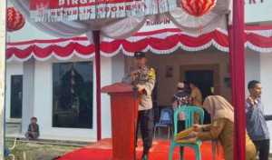 Bhabinkamtibmas Desa. Mekarsari Polsek Rumpin Melaksanakan Giat Sambang Warga dalam rangka apel kesiapan lomba memeriahkan HUT RI ke 80 Desa Mekarsari.