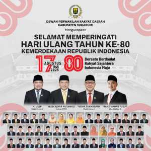 DPRD Kabupaten Sukabumi Mengucapkan Selamat Memperingati HUT ke-80 Kemerdekaan Republik Indonesia 17 Agustus 1945 17 Agustus 2025