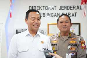 Dalam Rangka HUT ke-70 Lalulintas Bhayangkara, Kabag ops Beserta Personil Ops Korlantas Giat Anjangsana Kemenhub