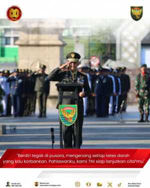 Sambut HUT Ke-80 TNI, Pangdam II/Sriwijaya Pimpin Upacara Ziarah Nasional