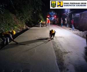 Dinas PU Kabupaten Sukabumi Rekonstruksi Ruas Jalan Nagrak–Cibadak dengan Konstruksi Beton Semen