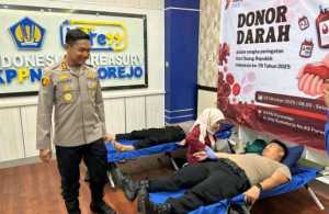 Peringati HUT Humas Polri ke-74 Polres Purworejo Gelar Donor Darah Massal