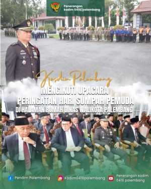Kasdim 0418/Palembang Letkol Inf Dery Hadiri Upacara Peringatan Hari Sumpah Pemuda ke-97