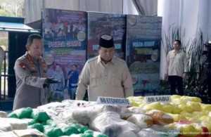 Saksikan pemusnahan barbuk senilai Rp29,37 triliun, Prabowo: Polri selamatkan dua kali jumlah penduduk Indonesia!