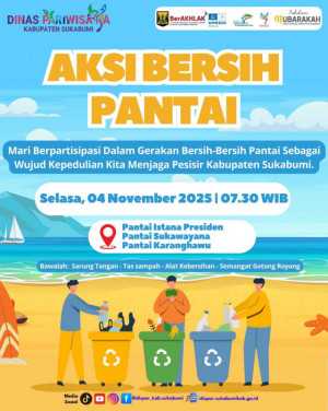 Kepala Dinas Pariwisata Kabupaten Sukabumi Ajak Warga Bersih-Bersih Pantai: Wujud Syukur dan Kepedulian terhadap Alam