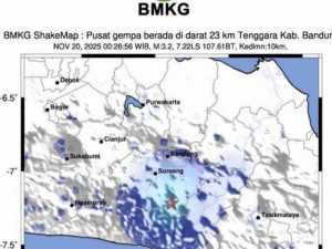 9 kali gempa dangkal guncang Bandung sejak dini hari
