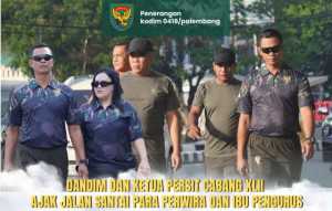 Dandim 0418/Palembang Gelar Jalan Santai dan Wisata Ampera Bersama Perwira dan Danramil