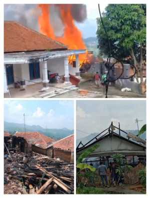 Satu Rumah panggung Ludes Terbakar di Pabangbon Kecamatan Nanggung
