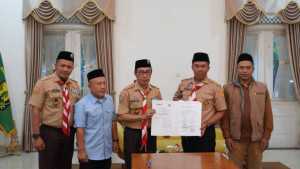 Ketua Kwarcab Sukabumi Lantik Pengurus Mabisaka dan Pinsaka Adhyasta Pemilu serta Tandatangani MoU dengan Bawaslu