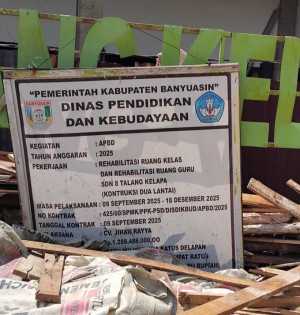 Rehab 5 Unit Ruang di SDN 8 Talang Kelapa Senilai Rp. 1, 2 Milyar Dinilai Terjadi Mark-up