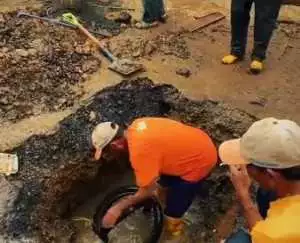 UPTD PU Wilayah Jampang Tengah Tangani Gorong-Gorong di Ruas Jalan Sukaraja–Paldua Gegerbitung