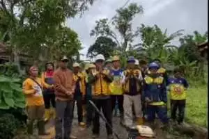 UPTD PU Jampang Tengah Tangani Ruas Jalan Beton Ambruk di Bojong Jengkol