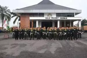 Ujian Kenaikan Tingkat Pencak Silat Militer Korem 044/Gapo Digelar di Balai Prajurit Sudirman