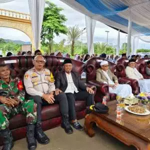 Polsek Leuwiliang menghadiri lounching SPPG, yayasan tidar biru sejahtera di pondok pesantren mama bakri