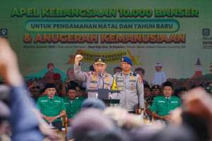 Pimpin Apel Kebangsaan Banser, Kapolri Ingatkan Kesiapsiagaan Bencana dalam Pengamanan Nataru