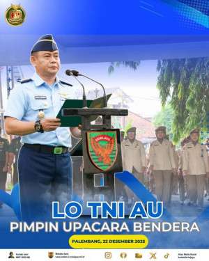 LO TNI AU Kodam II/Sriwijaya Pimpin Upacara Bendera Mingguan, Konsisten Dalam Memelihara Disiplin dan Mental Kejuangan