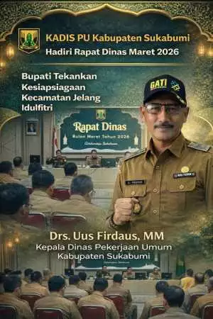 Kepala Dinas PU Sukabumi Hadiri Rapat Dinas Maret 2026, Bupati Tekankan Kesiapsiagaan Jelang Idulfitri