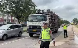 Jelang Puncak Mudik, Polisi Sterilkan Jalur Betung dari Truk ODOL