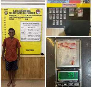 14 Paket Sabu di Kantong Celana, Pengedar di Bukit Kecil Palembang Ditangkap Siang Hari