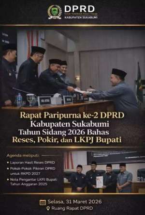 Rapat Paripurna ke-2 DPRD Kabupaten Sukabumi Tahun Sidang 2026 Bahas Reses, Pokir, dan LKPJ Bupati