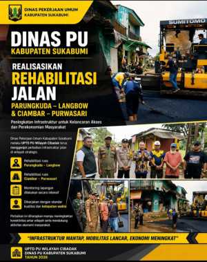 Dinas PU Kabupaten Sukabumi Realisasikan Rehabilitasi Jalan Parungkuda–Langbow dan Ciambar–Purwasari