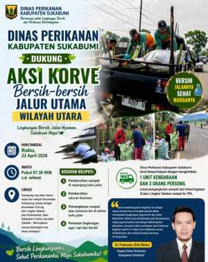 Dinas Perikanan Kabupaten Sukabumi Dukung Aksi Korve Bersih-bersih Jalur Utama Wilayah Utara