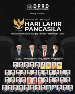 DPRD Kabupaten Sukabumi Mengucapkan Selamat Memperingati Hari Lahir Pancasila 01 Juni 2026