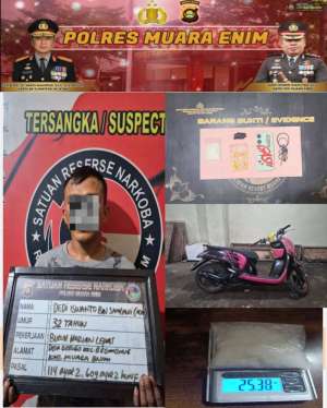 Jajaran Polda Sumsel Ringkus Pengedar Narkotika di Desa Muara Lawai