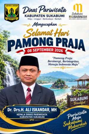 Dinas Pariwisata Kabupaten Sukabumi Mengucapkan Selamat Hari Pamong Praja 08 September 2026