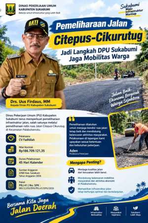 Pemeliharaan Jalan Citepus-Cikurutug Jadi Langkah DPU Sukabumi Jaga Mobilitas Warga