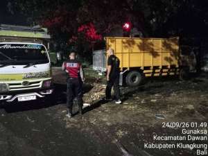 Patroli Subuh Polsek Dawan Sasar Lokasi Rawan, Antisipasi Pencurian Aki Truk