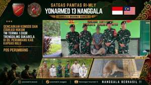 Gencarkan Komsos dan Edukasi Hukum, Satgas Pamtas Yonarmed 13/Nanggala Terima Penyerahan Sukarela 1 Ekor Trenggiling Hidup dari Warga Perbatasan