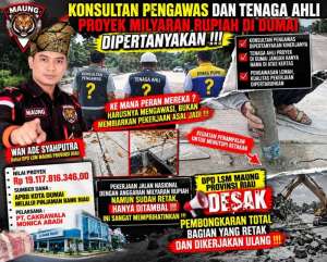 Proyek Jalan Rp19,1 Miliar Retak, DPD LSM MAUNG Riau: Jangan Hanya Ditambal, Bongkar dan Kerjakan Ulang 