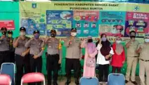 Karo SDM Polda Kep. Bangka Belitung Cek Kampung Tanggap Mandiri Covid-19 Tanjung Laut