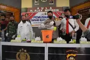 AKBP Erlin Tangjaya : 1.551 Gram BB Narkotika Dimusnahkan Polres Musi  Banyuasin 