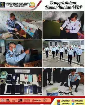 Lapas Kelas IIB Garut Melakukan Razia Kamar Hunian WBP