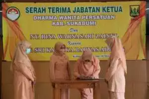 SERTIJAB Ketua DWP Ibu Sri Kartina BARNAS Adjidin Pimpin DWP Kab. Sukabumi