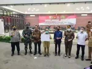 Kapolres Lebak Polda Banten bersama Forkopimda Hadiri Deklarasi Damai Cakades Se- Kabupaten Lebak