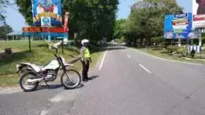 Patroli Rutin cegah Laka Lantas di Kab.Bangka Barat
