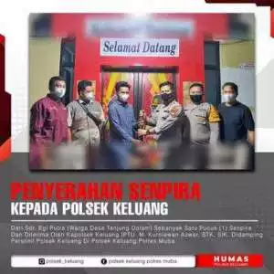 Penyerahan  Senpi  Rakitan oleh Warga ke Polsek Keluang, Muba